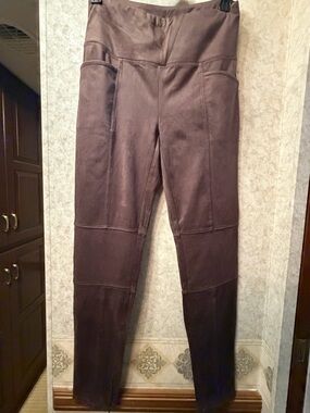 Ruby Ribbon Brown High-Waist Panel Trousers